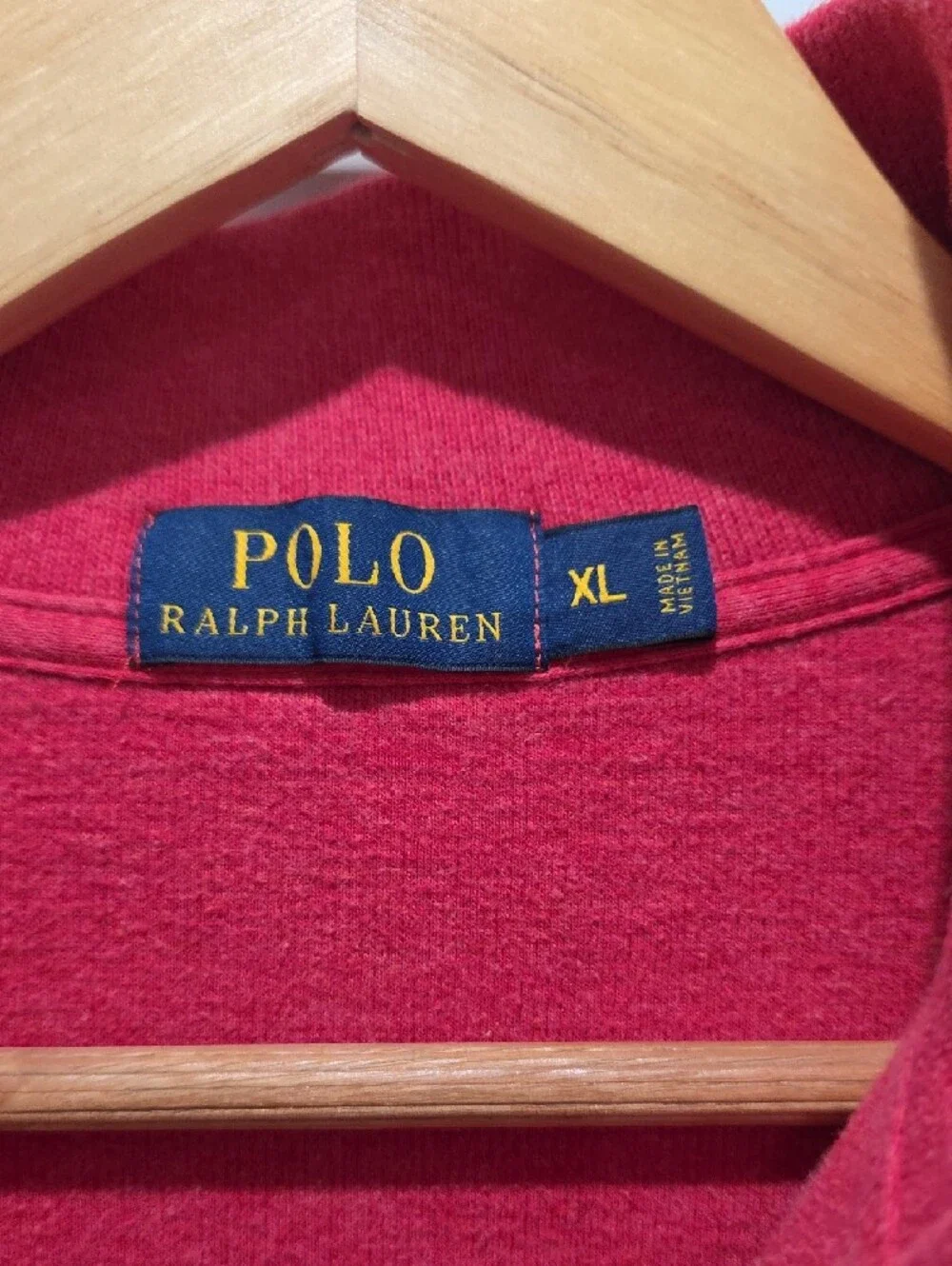Polo by Ralph Lauren Men's Red Quarter-Zip Sweater with Navy Pony